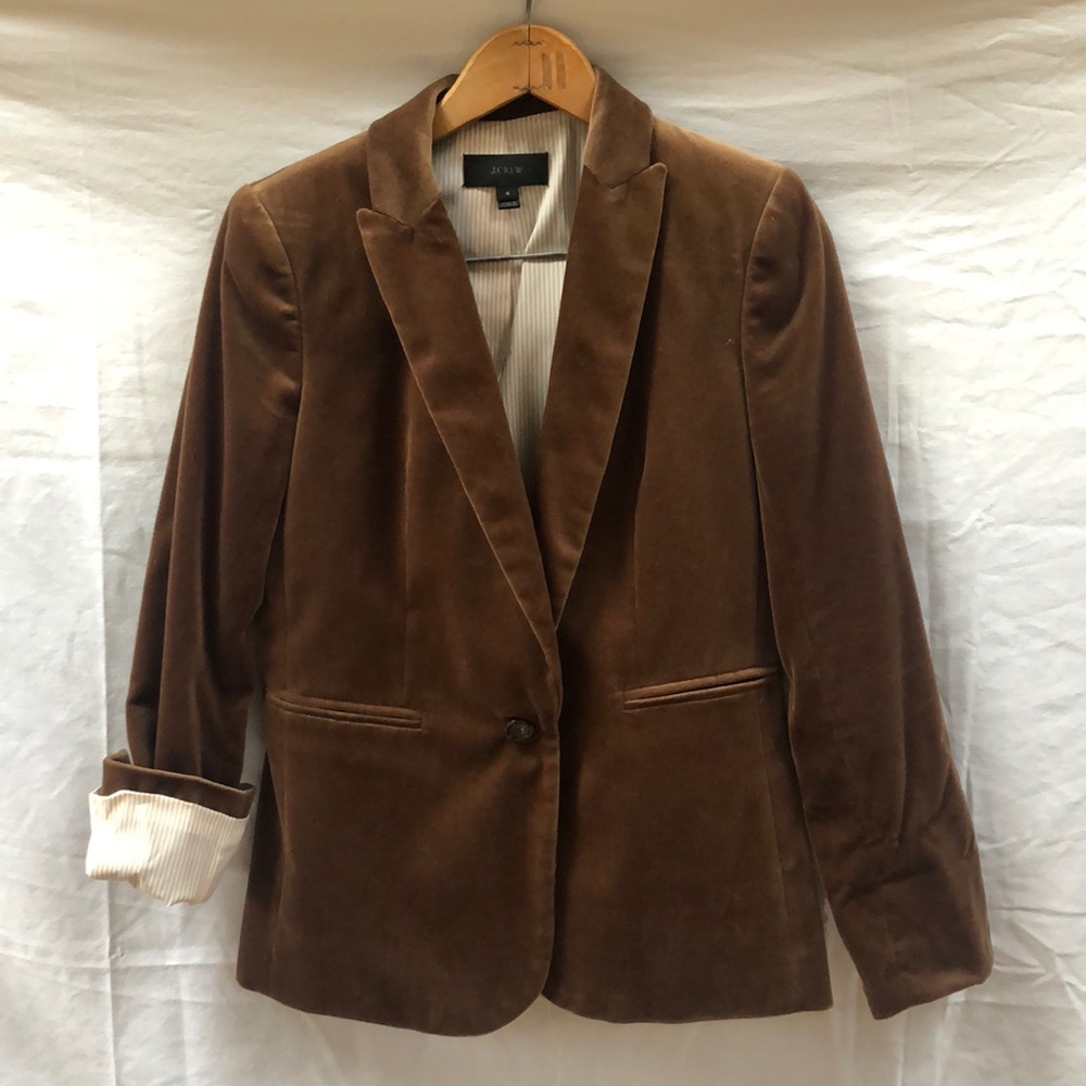 Golden brown velvet blazer